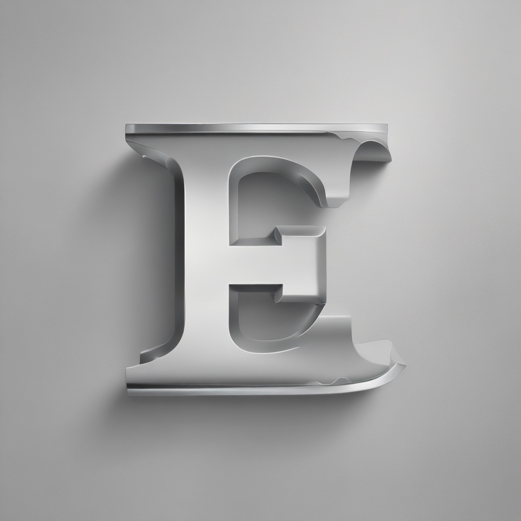 A sleek silver letter 'E' logo